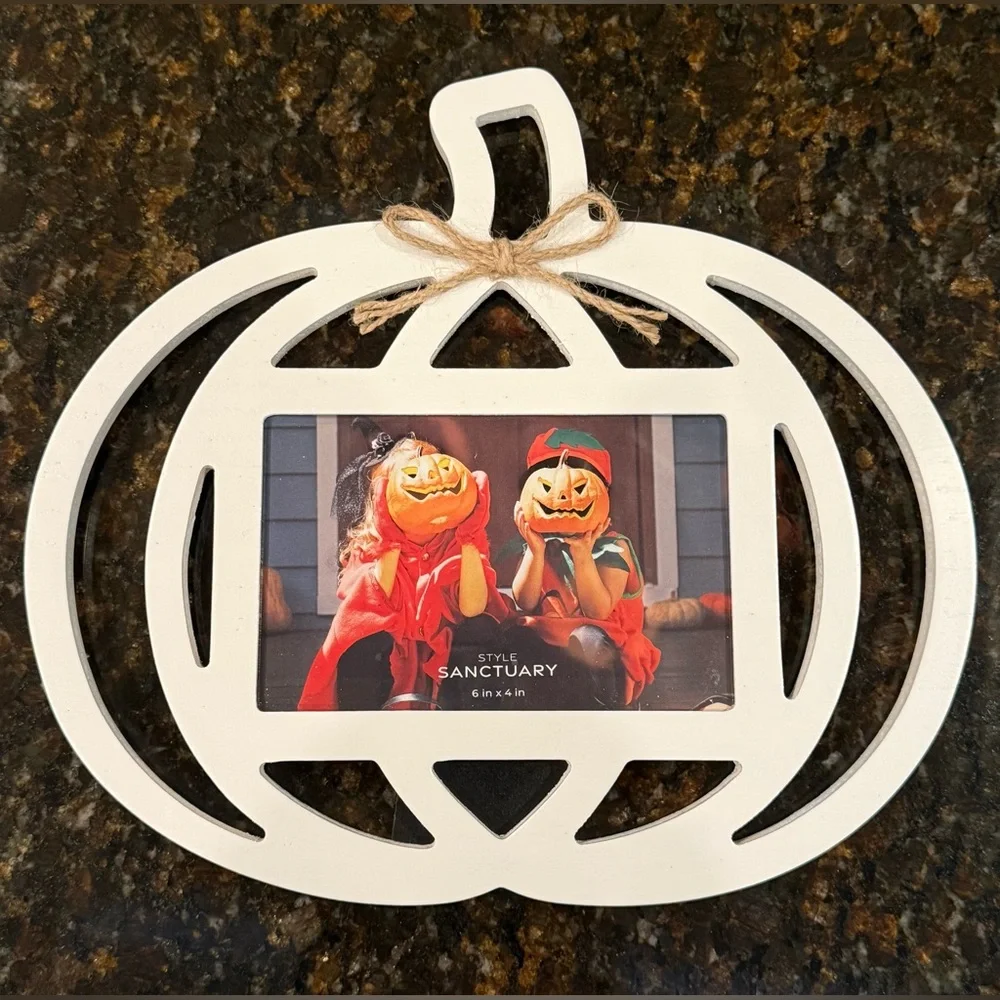 White Pumpkin Picture Frame
